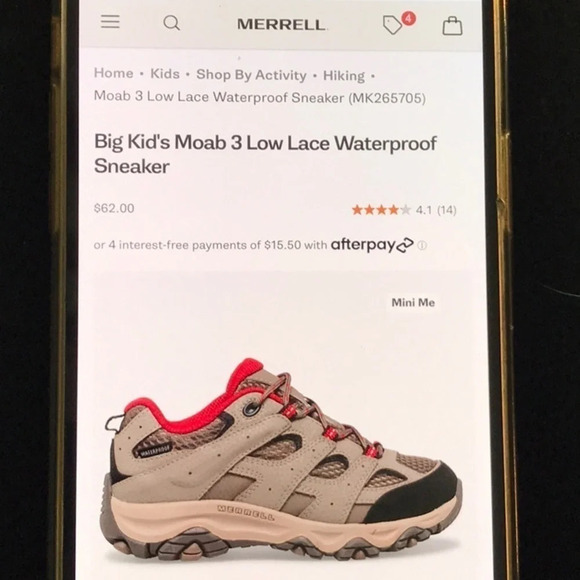 Merrell Moab Low Lace Waterproof Hiking Sneakers size 6 - Picture 7 of 7